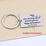 Grow Old Along With Me Keychain Bag Charm - Personalized Anniversary Gift