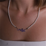 Personalized Arab Name Necklace Pearl Chain Choker Jewelry