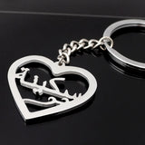Arabic Heart Key Chain for Couples Personalized Arabic Name Jewelry Gift