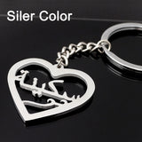 Arabic Heart Key Chain for Couples Personalized Arabic Name Jewelry Gift