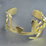 Personalized Arabic Name Bangle Stainless Steel Punk Cuff