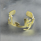 Personalized Arabic Name Bangle Stainless Steel Punk Cuff