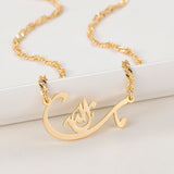 Personalized Arabic Name Necklace Silver Stainless Steel Chain Pendant Jewelry