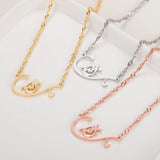 Personalized Arabic Name Necklace Silver Stainless Steel Chain Pendant Jewelry