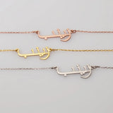 Arabic Name Necklaces Silver Stainless Steel Chain Pendant Necklace