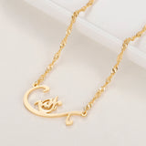 Personalized Arabic Name Necklace Silver Stainless Steel Chain Pendant Jewelry