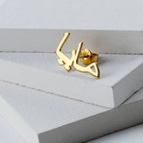Arabic Name Stud Earrings Personalized Stainless Steel Women Birthday Gift
