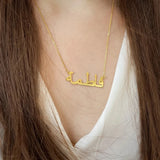 Arabic Name Necklace for Women Stainless Steel Custom Nameplate Pen