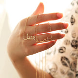 Arabic Name Necklace for Women Stainless Steel Custom Nameplate Pen