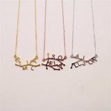 Custom Zodiac Name Necklace 12 Star Constellation Sign Pendant