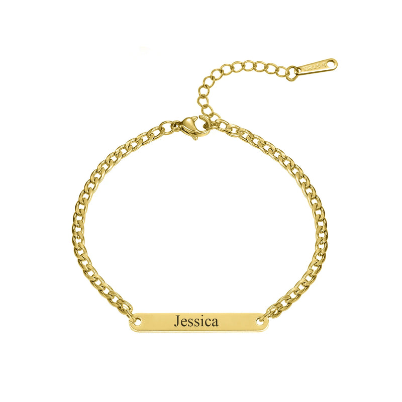Personalized Baby Bracelet Stainless Steel Engraved Name Bracelet