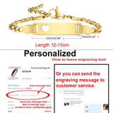 Custom Engraved Baby Bracelet Stainless Steel Chain 15cm