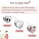 Baby Feet Heart Charms Beads for Jewelry Making