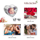 Baby Feet Heart Charms Beads for Jewelry Making