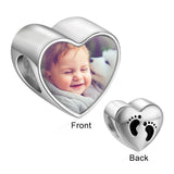 Baby Feet Heart Charms Beads for Jewelry Making