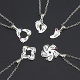 Personalized Baby Feet Name Necklace with Birthstone Mothers Jewelry Gift