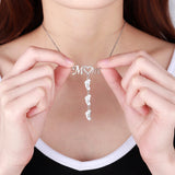 Custom Baby Feet Pendant Name Necklace with Birthstone