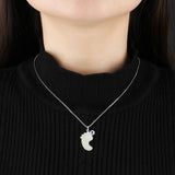 Personalized Baby Feet Pendant Necklace with Name & Birthstone