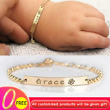 Personalized Baby ID Bracelet Stainless Steel Charm Name Bracelets For Children