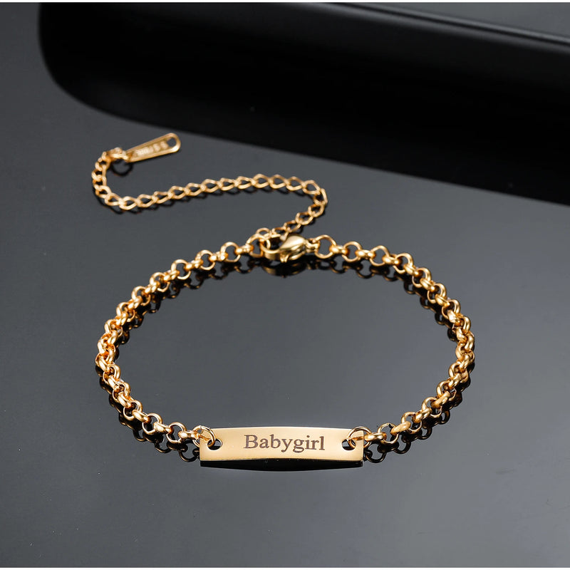 Custom Baby Name Bracelet Stainless Steel Jewelry