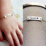 Personalized Baby Name Bracelet, Stainless Steel ID Bracelets for Kids