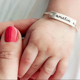 Personalized Baby Name Bracelet, Stainless Steel ID Bracelets for Kids