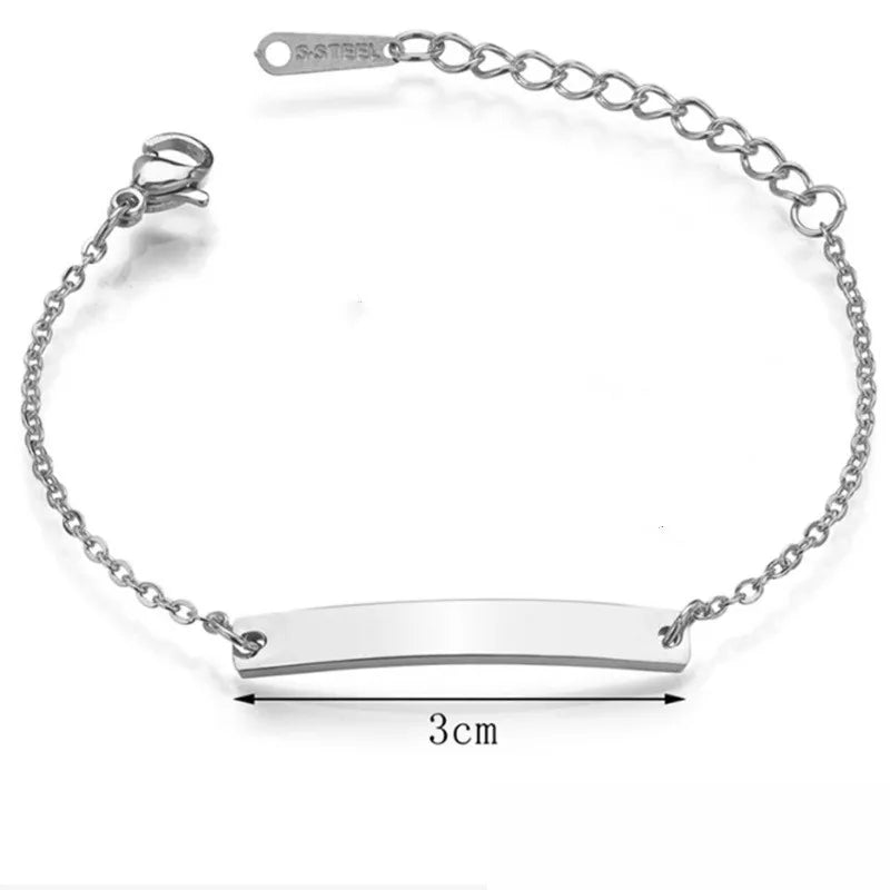 Personalized Baby Name Bracelet Stainless Steel Toddler Child ID Bracelet