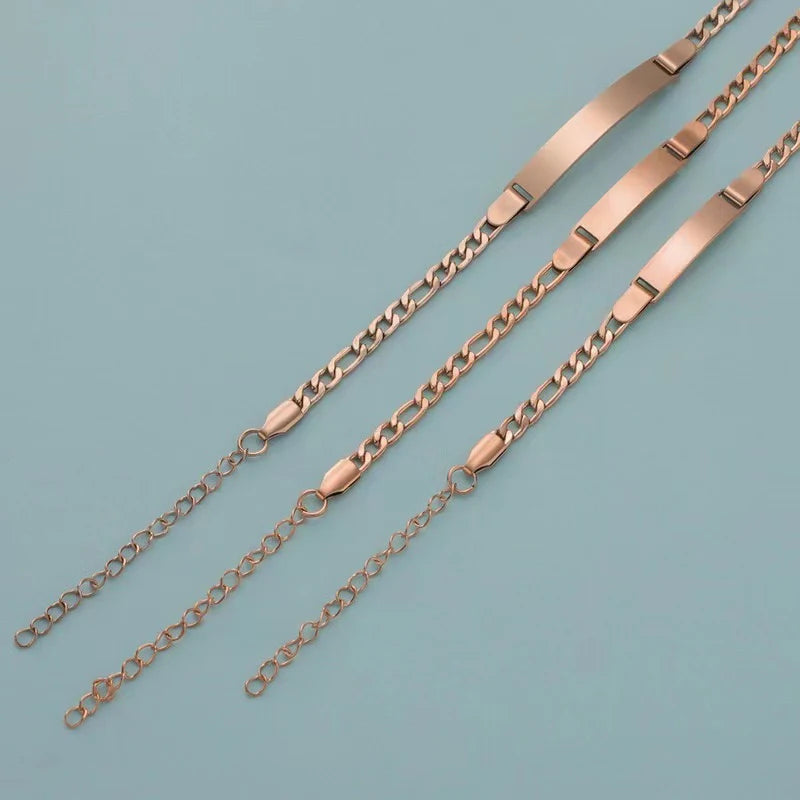 Custom Baby ID Bar Bracelets - Stainless Steel Name Record