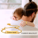 Personalized Baby Stainless Steel ID Bracelet With Cross 14k Plated