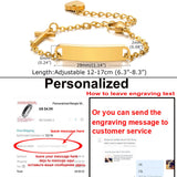 Personalized Baby Stainless Steel ID Bracelet With Cross 14k Plated