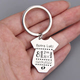 Personalized Baby Stats Keychain for Newborn