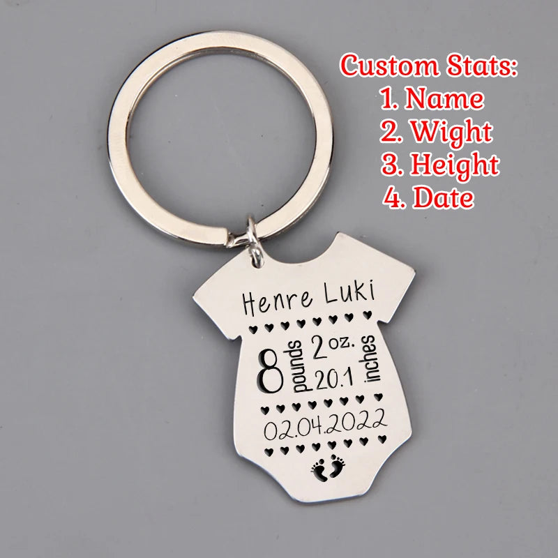 Personalized Baby Stats Keychain for Newborn
