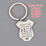 Personalized Baby Stats Keychain for Newborn