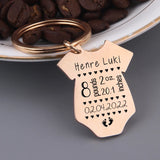 Personalized Baby Stats Keychain for Newborn
