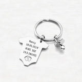 Personalized Baby Keychain Name Date Height For Newborn Birthday Gift