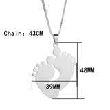 Personalized Baby Feet Name Necklace for Women
