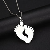 Personalized Baby Feet Name Necklace for Women