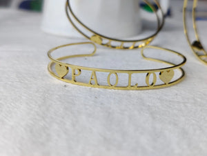 Personalized Bangle Bracelet Woman, Name Bracelet, Godmother Gift