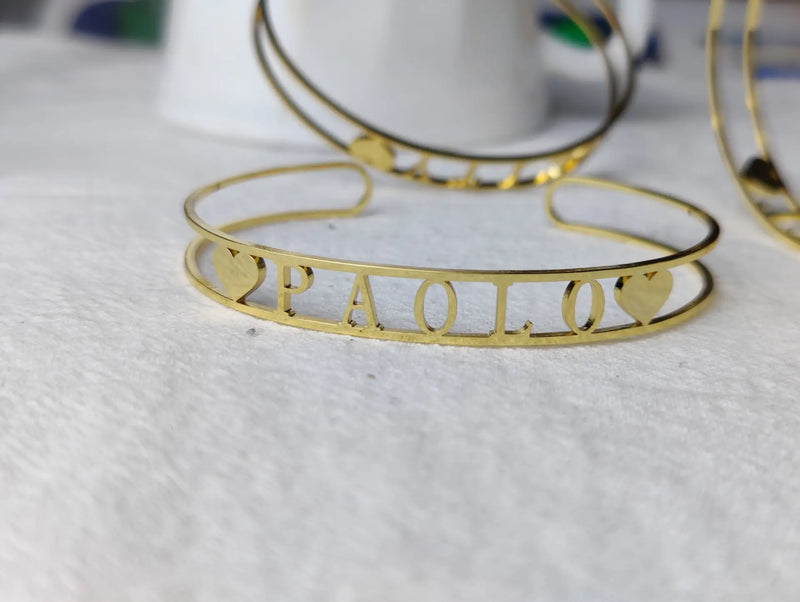 Personalized Bangle Bracelet Woman, Name Bracelet, Godmother Gift