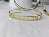 Personalized Bangle Bracelet Woman, Name Bracelet, Godmother Gift
