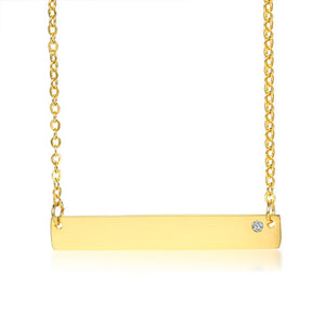 Personalized Bar Name Necklace Engraved Coordinate Collar