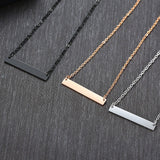 Personalized Bar Name Necklace Engraved Coordinate Collar