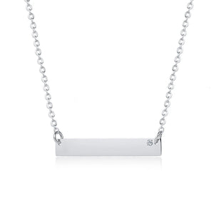 Personalized Bar Name Necklace Engraved Coordinate Collar