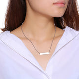 Personalized Bar Name Necklace Engraved Coordinate Collar