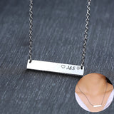Personalized Bar Name Necklace Engraved Coordinate Collar