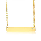 Personalized Bar Name Necklace Engraved Coordinate Collar