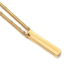Custom Bar Necklace 18K Plated Name Engraved Cuban Chain Gift