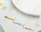Personalized Bar Necklace,Custom Coordinate Necklace