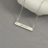 Personalized Gold Bar Necklace, Engraved Name Necklace