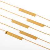 Personalized Bar Necklace Engraved Stainless Steel Nameplate Necklace